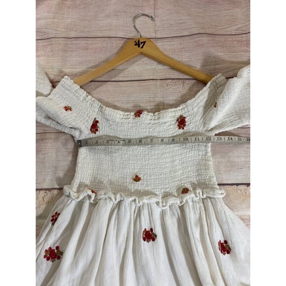 Free People Women's White Counting Daisies Embroidered Mini Dress - Medium - Picture 8 of 16